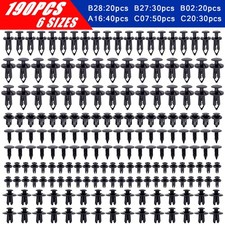 190Pcs Arch Trim Panel Lining Clips Car Rivet Splash Guard Sill Wheel Fastener