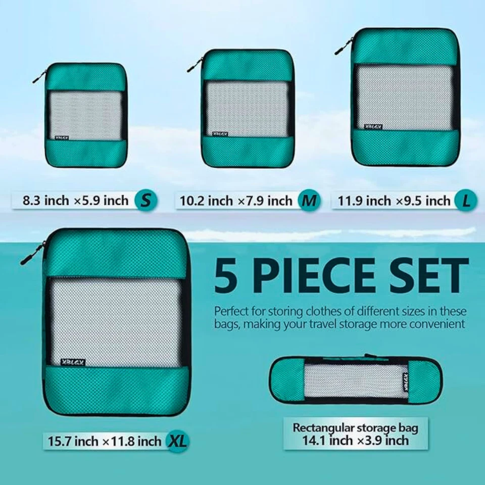 Compression Packing Cubes Set – 5 Lightweight Luggage Organizers bags for Travel - Image 4 of 4