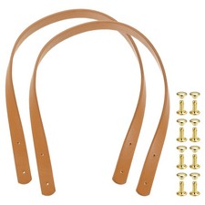 2Pcs Leather Bag Handles, 23.6" Handle Purse Straps with Rivets, Light Brown
