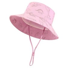 Baby Sun Hat Toddler Bucket Hats Summer Sun Protective Kids Beach 2-4T B Pink