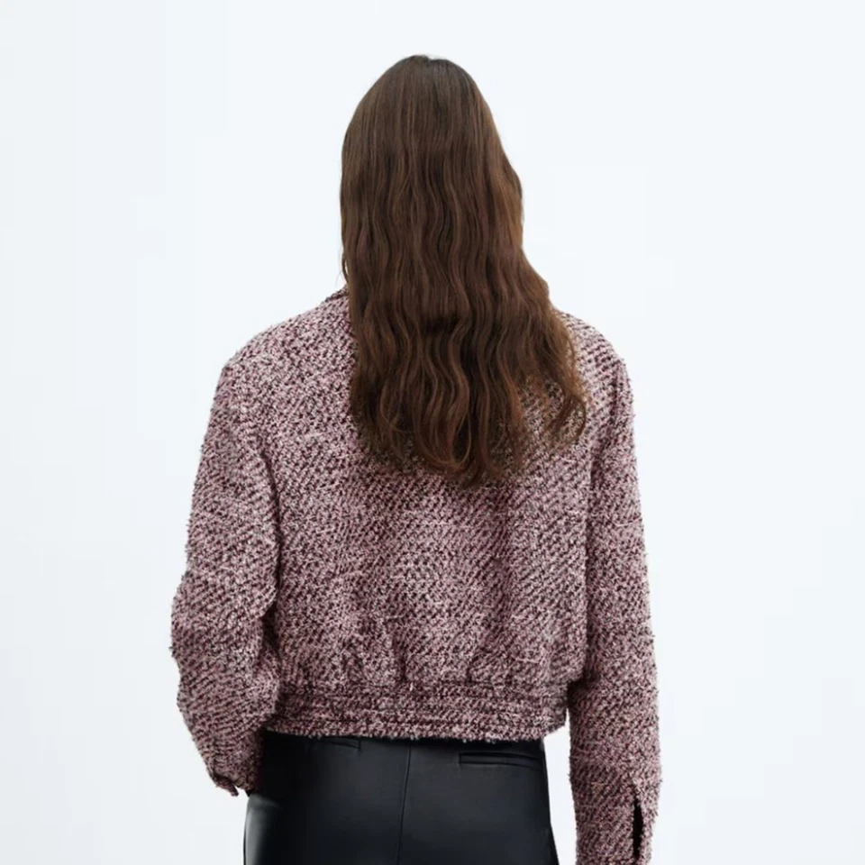 Mango MNG Tweed Bomber Chaqueta NUEVA Talla PEQUEÑA Foto 4 de 4