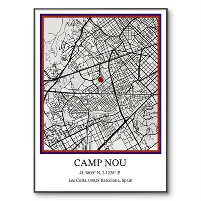 Camp Nou Poster, Barcelona Fußball Poster Barcelona Stadion, A4 Geschenk Druck