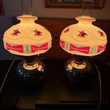 Nice Pair of Budweiser Beer Lantern Sconce Lights Vintage