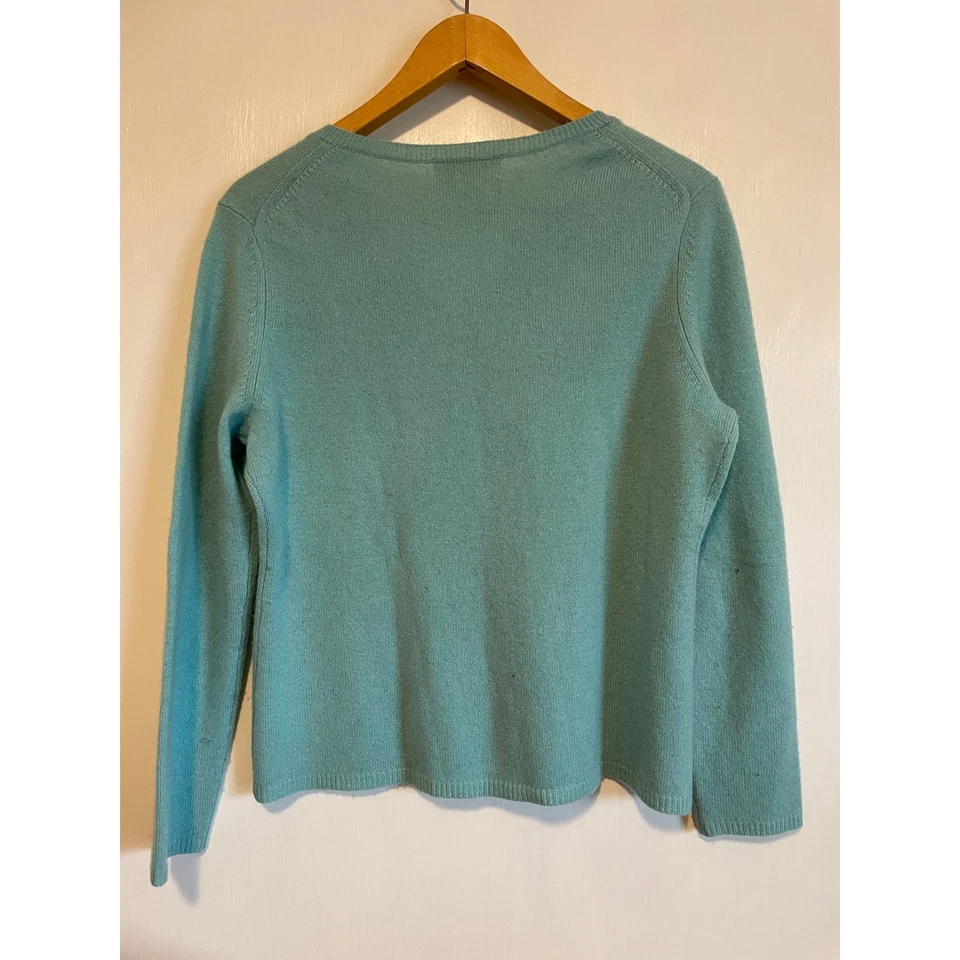 Peck & Peck blue cashmere pullover sweater split neck lightweight Size Lp - Image 2 of 4