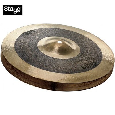 Stagg 10'' Black Metal Hand Hammered Rock Hi-Hat Cymbal BM-HR10