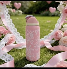Owala FreeSip 32oz Insulated Stainless Steel Water cup Bottle Pink Bow