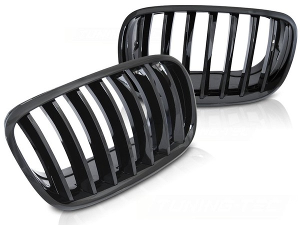 Frontgrill Nieren Set FüR BMW X5 E70 X6 E71 2008-2014 Schwarz Glanz-image