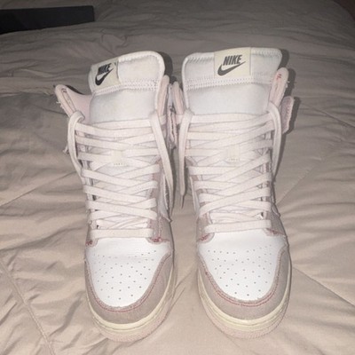 Nike Dunks High Top White Pink Men's Basketball Athletic Sneakers