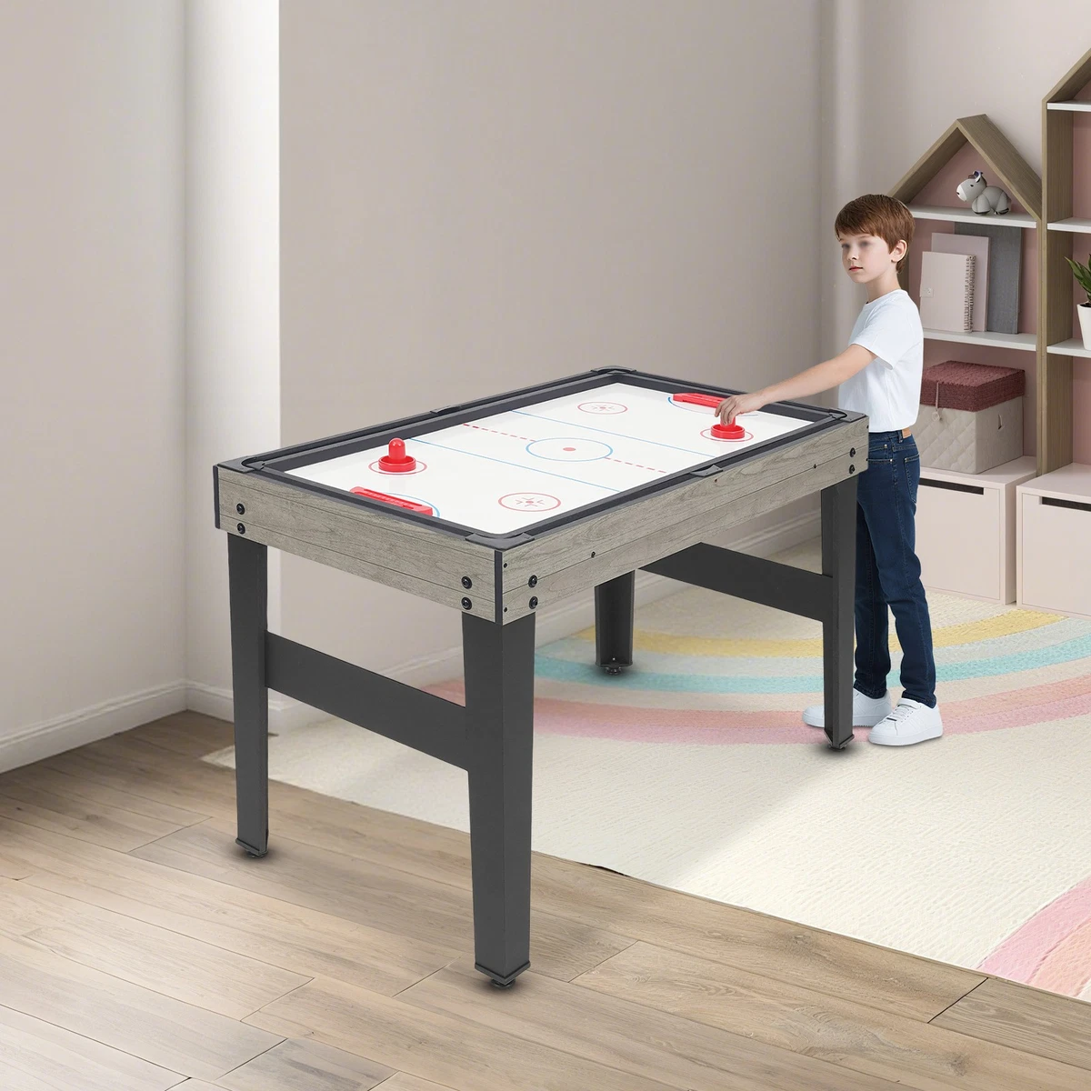 10-In-1 Multifunktionstisch Spieltisch Multispieltisch Bodenständer 122*60*80 cm