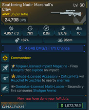 Borderlands 4⭐SHOCK MARSHALL'S CLAW FRANCOTIRADOR⭐TORGUE IMPACT⭐JAKOBS⭐SHOTGUN AMMO