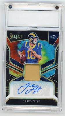 2019 Panini Select Prizm Jared Goff Tie-Dye #MP-JG Player-worn material 5/7 Mem