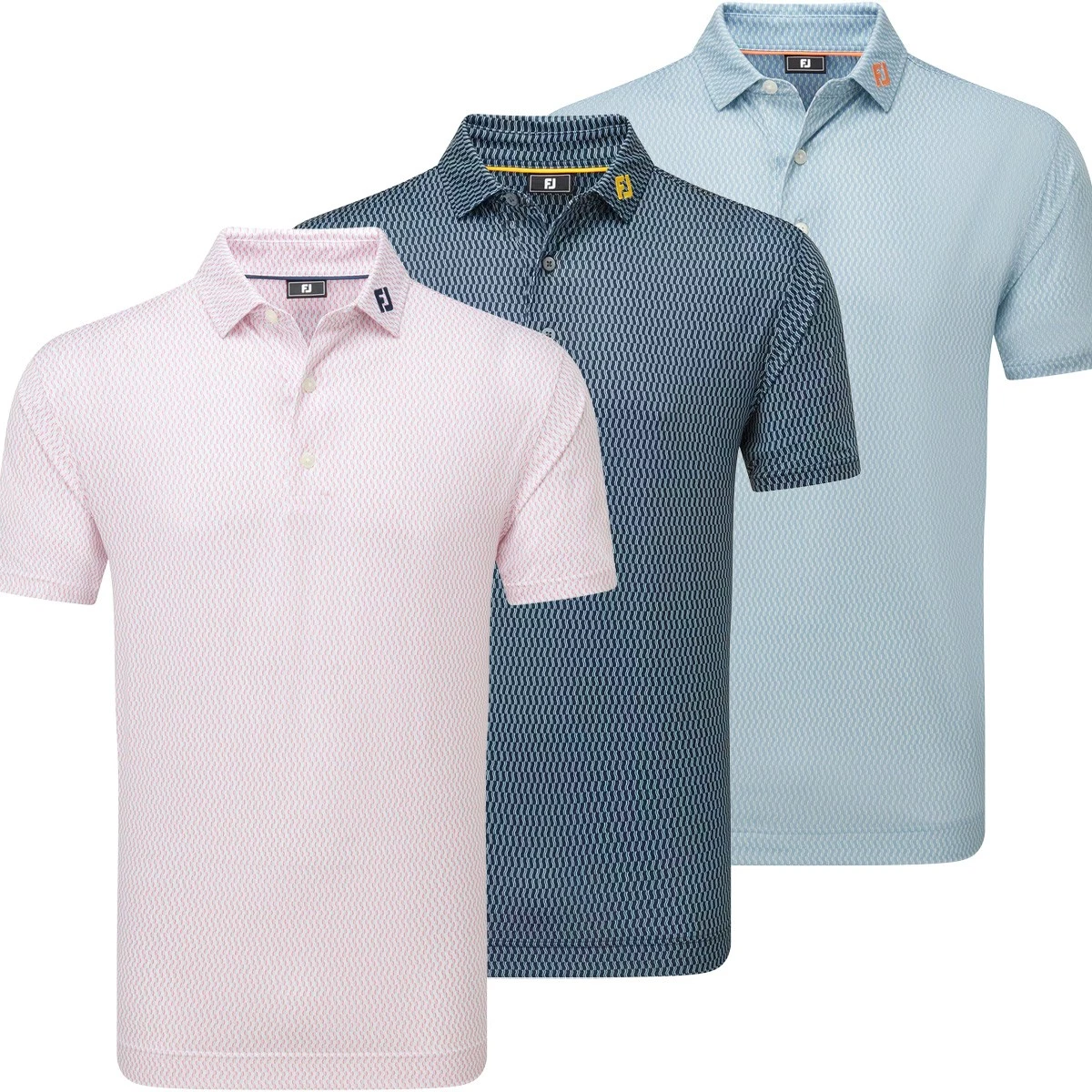 FootJoy Wiggle Print Lisle Mens Golf Polo Shirt