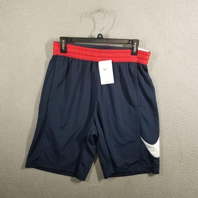 Nike Shorts Men's M Dri-Fit HBR Basketball Big Swoosh Blue Red DN4010-451
