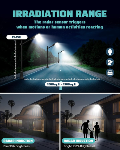 2400W Solar Street Lights Outdoor, 240000LM Dusk to Dawn Solar Security Flood Li - Picture 2 of 8