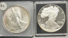 1986 Silver Eagle Proof & Uncirculated 1 Oz Coins In Capsules 050401