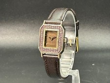 *EXC+5* Vintage YVES SAINT LAURENT 4-676157 Brown TANK 22mm MT Watch From JAPAN