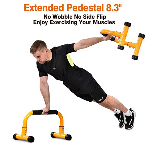 Barra Push Up, Barre Parallele per L-sit & Dip, Resistente No Oscillazione Parallela - Foto 5 di 7