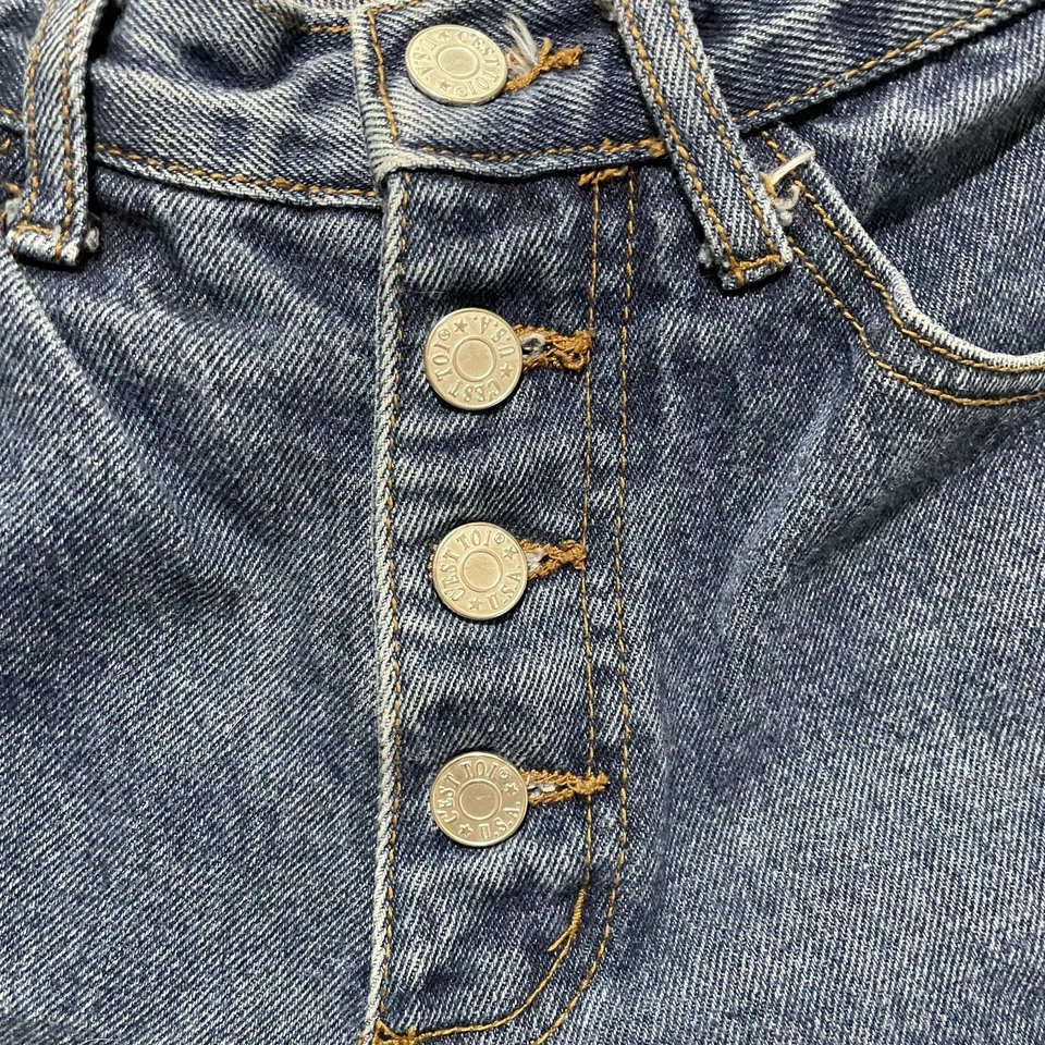 Pantalones de mezclilla vintage Cest Toi para mujer 5 azul campana parte inferior acampanada se adapta a 26x30" Foto 2 de 4