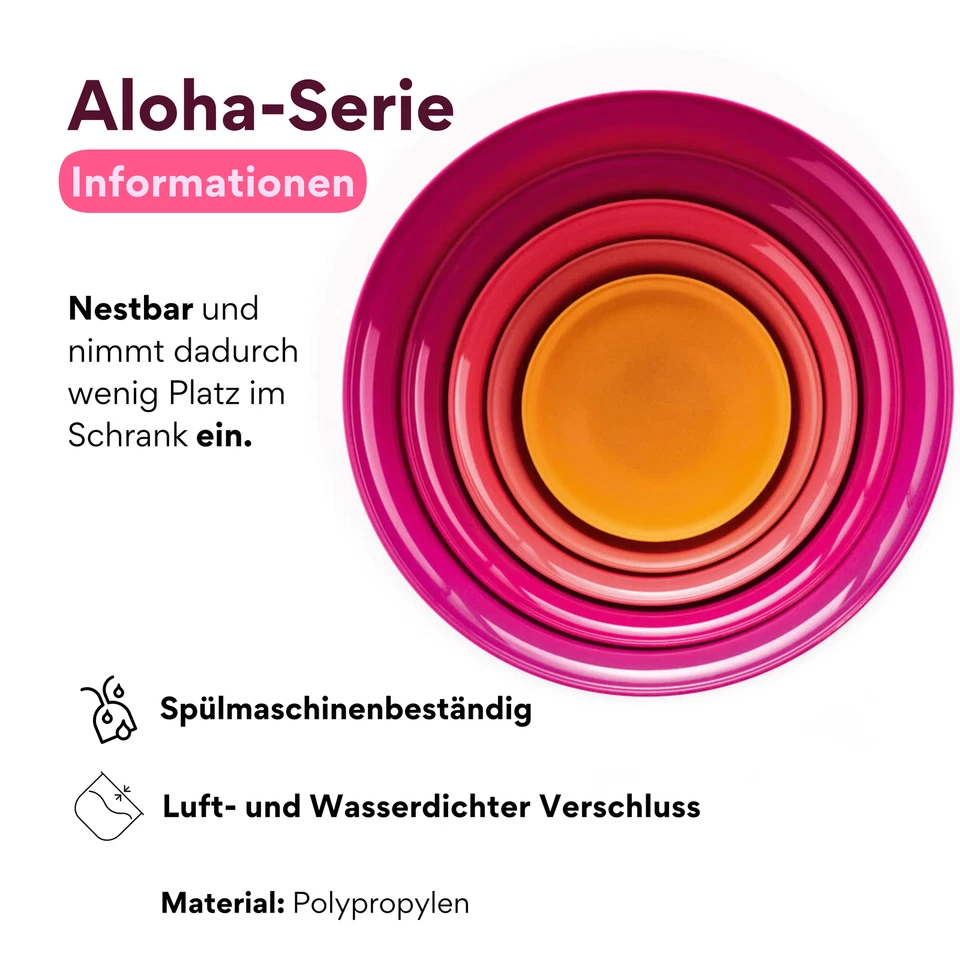 Tupperware Aloha Einz. 450ml 1L 2L 4L 7,5L 12L Tassen Becher Salatschüssel Peng - Bild 3 von 4