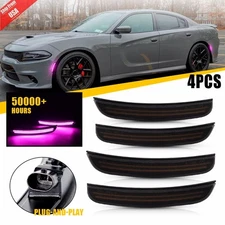 For 2015-23 Dodge Charger LED Side Marker Light Front Rear Set Smoked Lens 4pcs