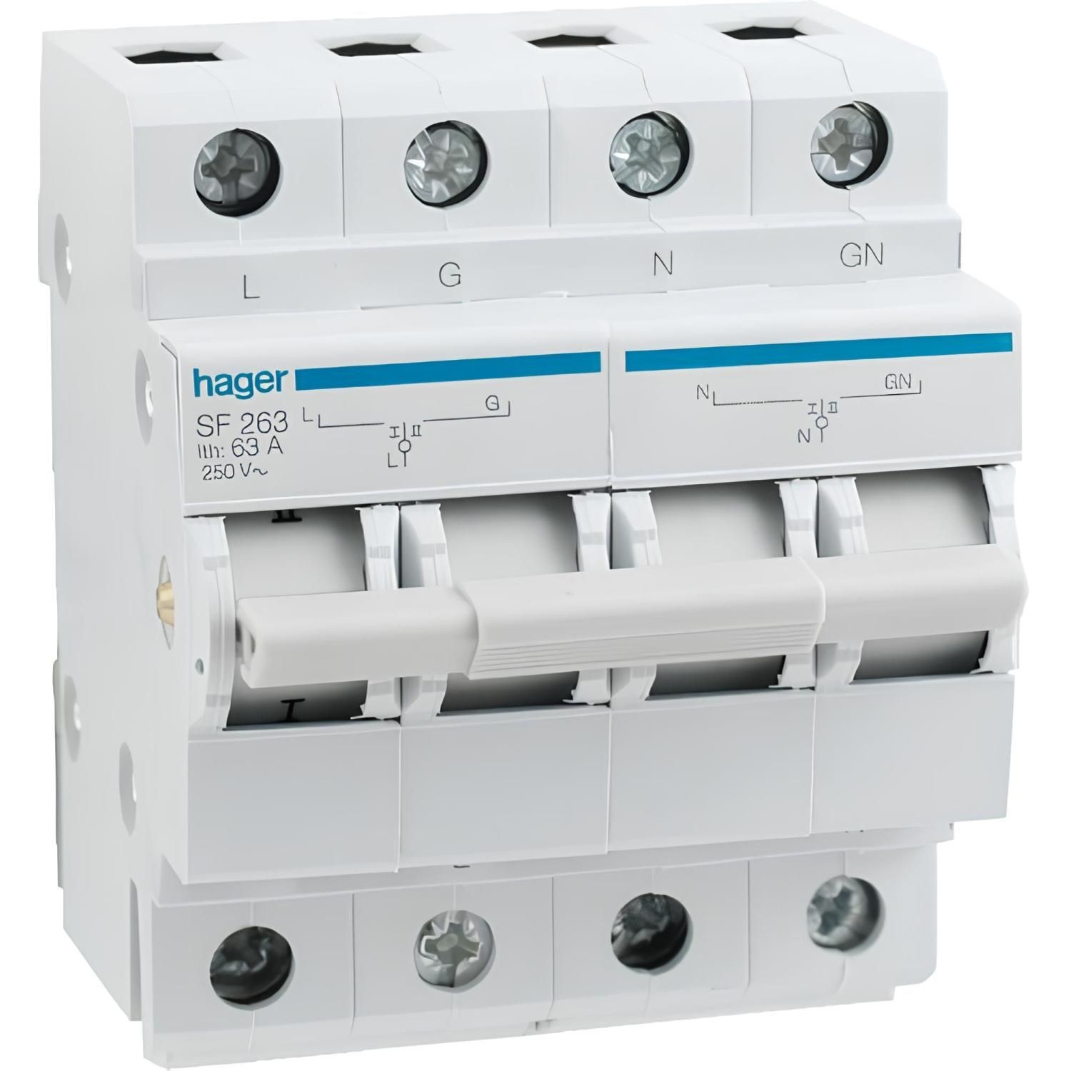 Hager SF263 inverseur de source bipolaire 63A manuel tableau électrique domestique