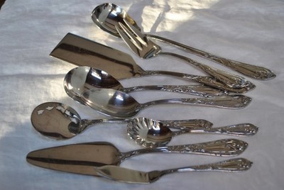 REED AND BARTON SELECT STAINLESS 18/10 FLATWARE CHINA ''MONIQUE'' (9) SERVING PCS