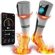 WASOTO HEATED SOCKS 9V VOLTAGE 3000MAH BATTERY RECHARGEABLE WASHABLE - M - GRAY