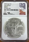 2024 American Silver Eagle 1oz Coin John Mercanti Signed Early Releases NGC MS70