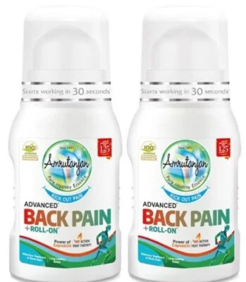 AMRITANJAN AYURVEDIC HERBAL ADVANCED BACK PAIN PLUS ROLL ON 2 X50ml