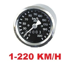 Softail 1.9 Inch Mini Speedo 0 - 220 KM/H 2240:40 Ratio by MMB Black Face Harley