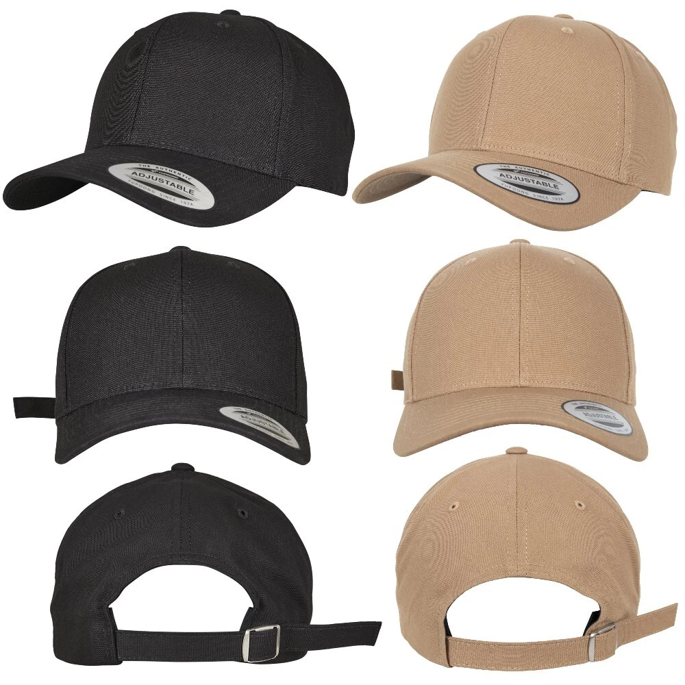 Yupoong 6-Panel Curved Metal Snap Cap Basic Brim Hat Dad Cap