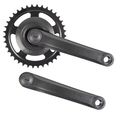 Kurbelgarnitur 38 Zähne 1-fach, 170 mm Kurbeln, schwarz, für Vierkant