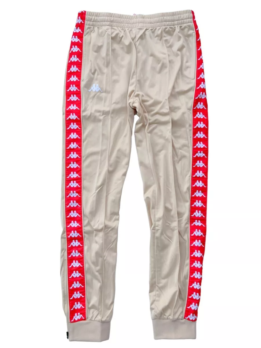 Kappa Mens L Beige/ Red Flame Banda Rastoriazz Active Track Jogger Pants  304KQW0