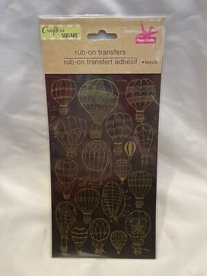 Crafter s Square Gold Metallic Rub-On Transfers Hot Air Balloons Paper Crafts