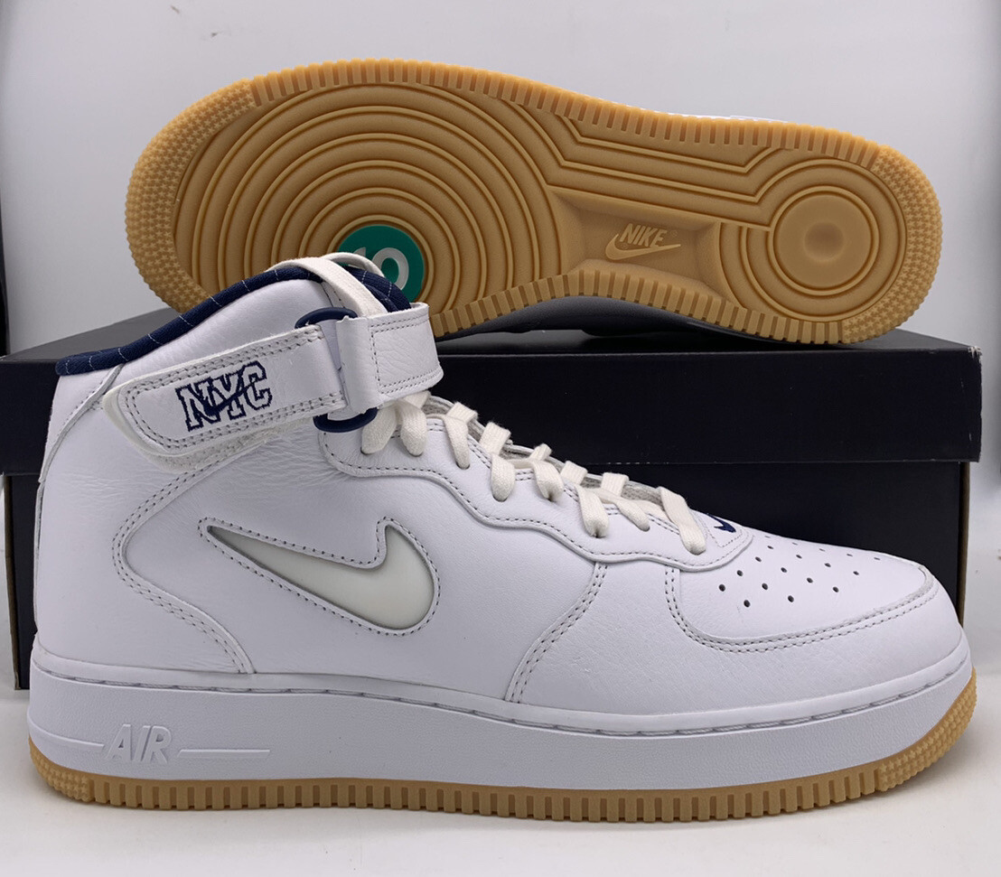 Кроссовки Nike Air Force 1 Mid QS NYC White Blue DH5622-100 размера для мужчин