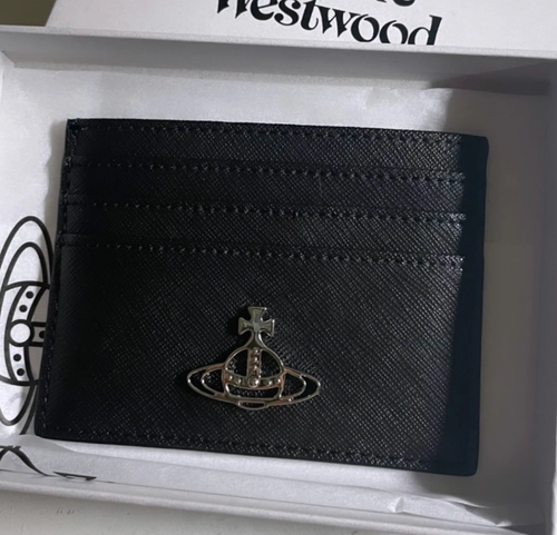 Vivienne Westwood Logo Card Holder Black 100% Authentic - Picture 3 of 3
