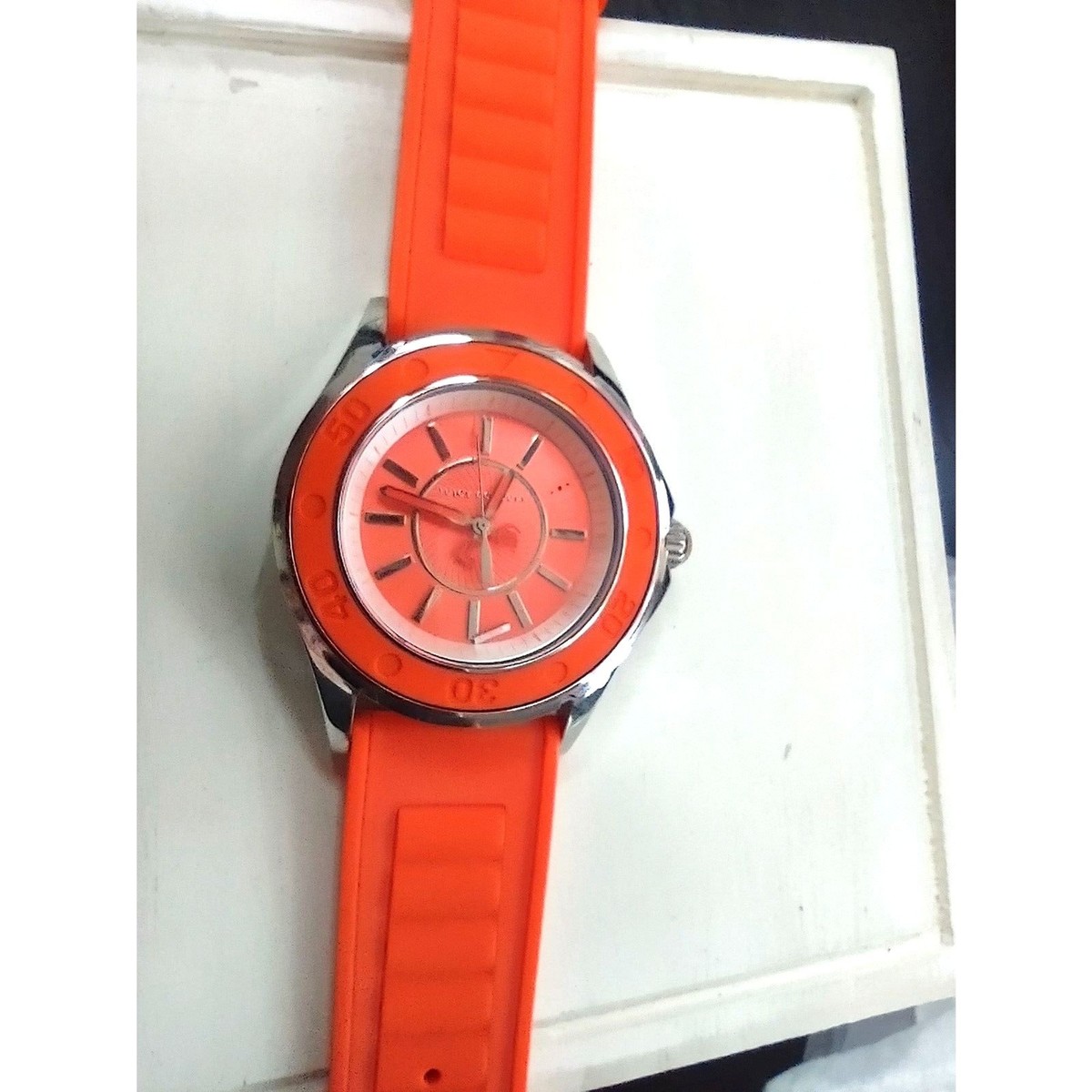 Juicy Couture Orange and Blue Silicone Strap Watches Juicy Couture Orange Watch with Orange Silicone Watch Band  main image 2