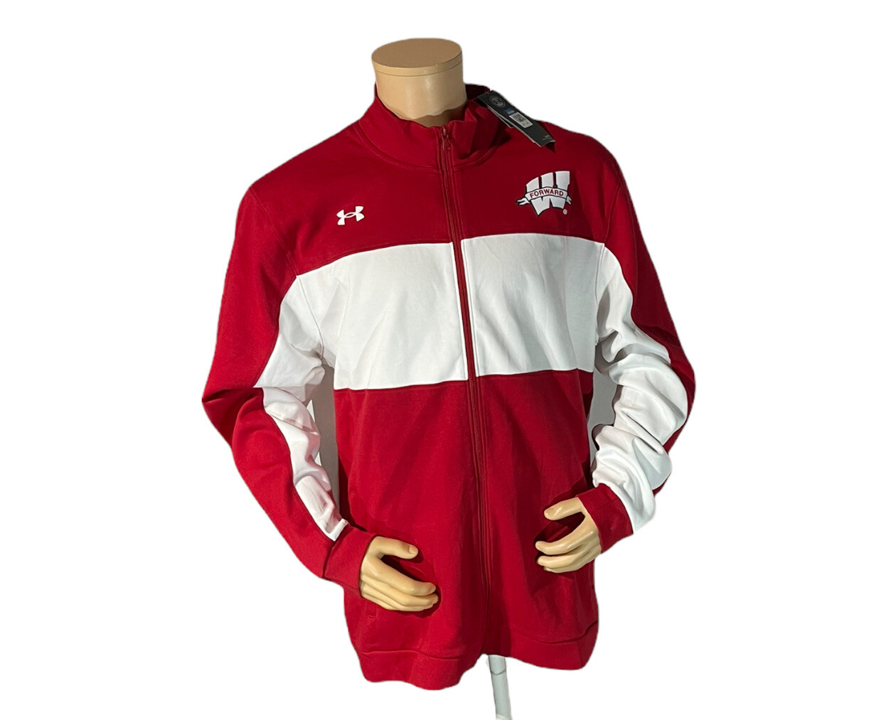 NWT90 Under Armour Мужская спортивная куртка NCAA Wisconson Badgers на молнии 2XL 8490₽