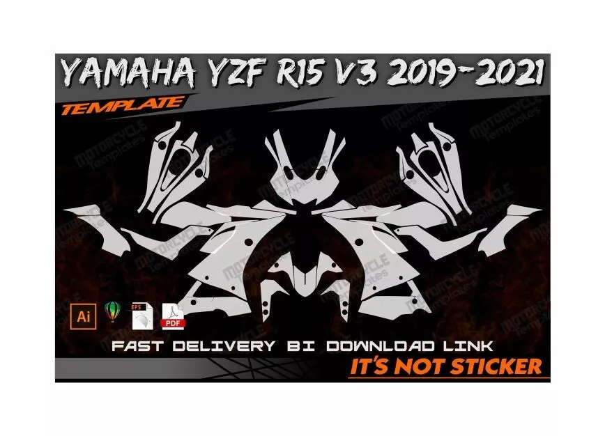 YAMAHA YZF R15 V3 2019 2021 template vector Digital Format PDF