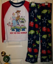 Toy Story To The World Flame Resistant Long 2 Piece Pajama PJ Set Boys 10 NWT