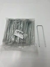 Pack of 100-GROWNEER 6"Heavy Duty 11Gauge Galvanized Steel Garden Stakes Staples