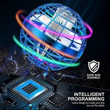 Flying Fidget Spinner Drone Ball UFO Stress Focus Hand Fun Toy LED Kids & Adults