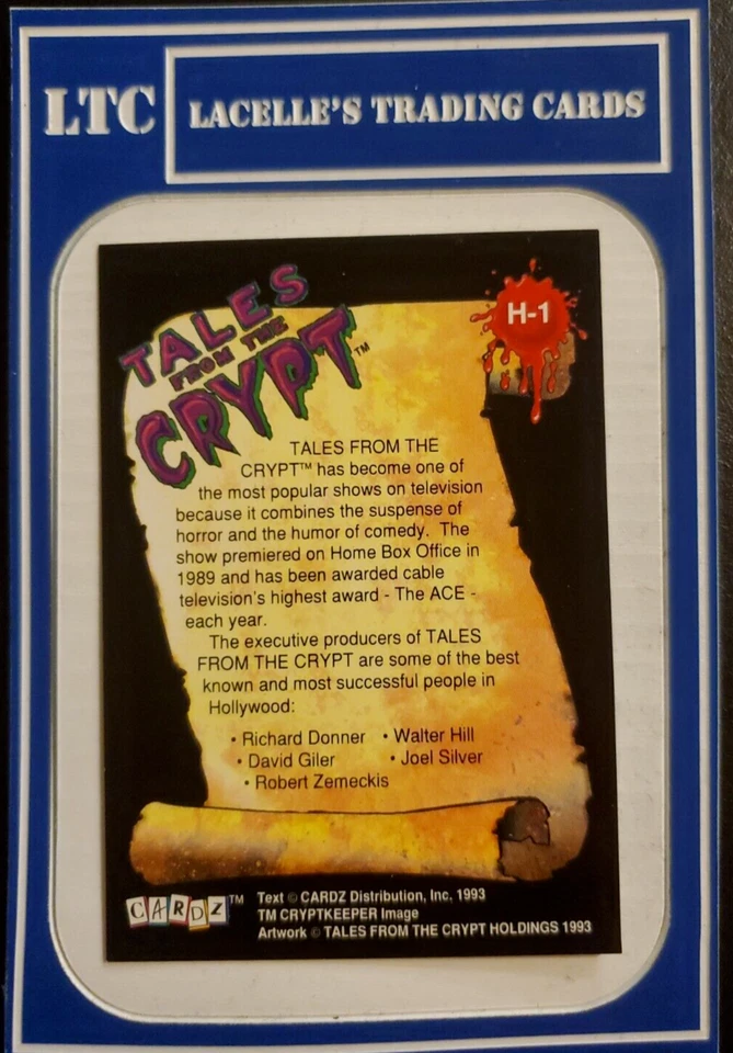 1993 CARDZ Tales from the Crypt Hologram Cryptkeeper #H-1 - Image 2 of 2