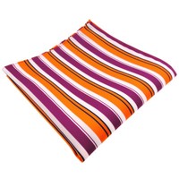 SchöNes Einstecktuch In Orange Lila Weiß Schwarz Gestreift - Tuch 100% Polyester