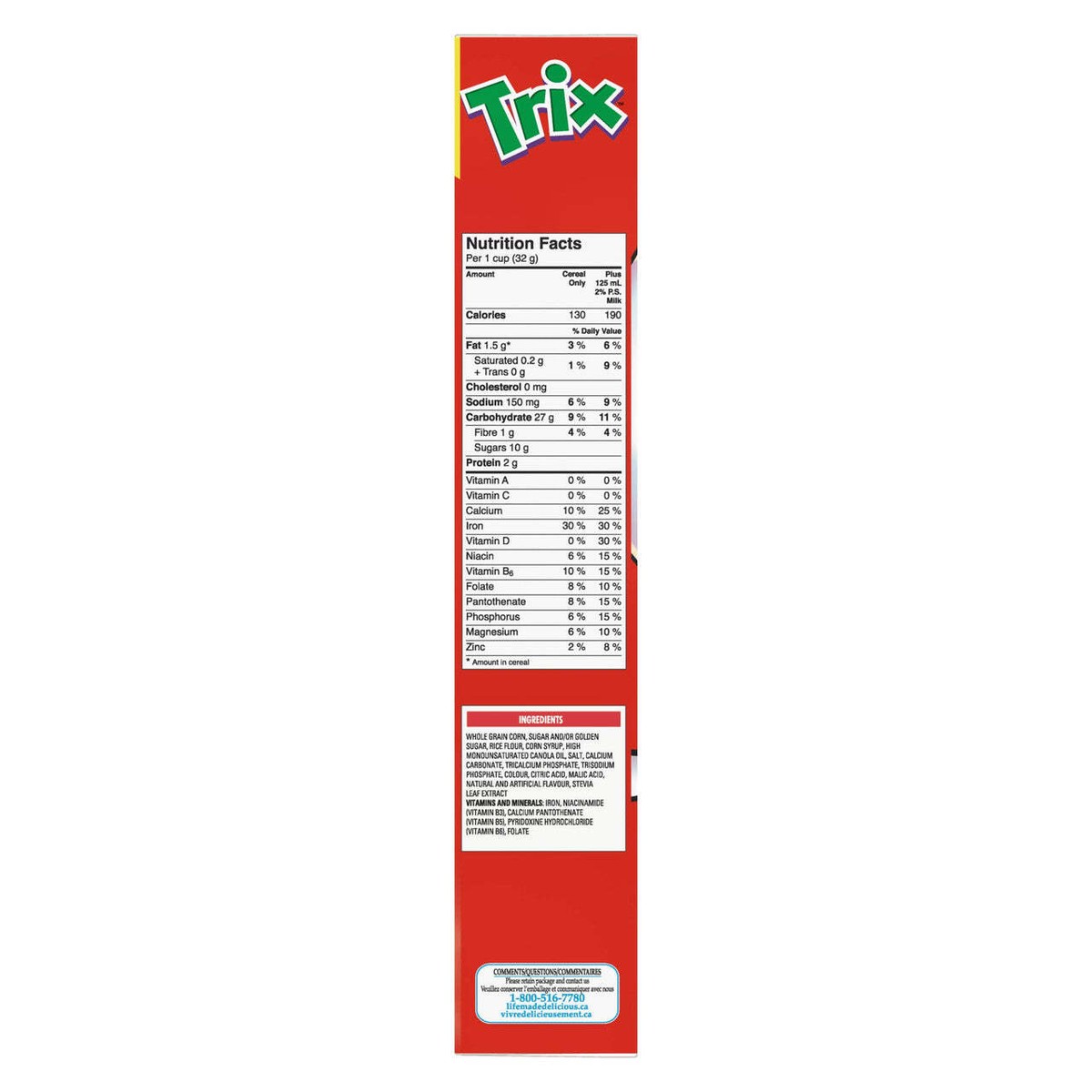 Trix Nutrition Facts
