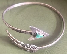 Don Bell Boho Tribal Silvertone Arrow Arm Bracelet