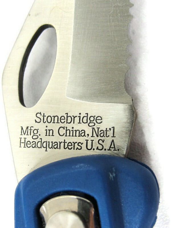 Stonebridge Stainless Steel Folding Pocket Knife Blue eBay