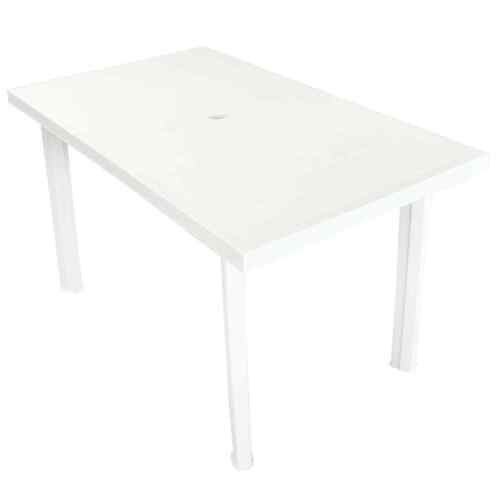 242402 White Garden Table 126x76x72 cm Plastic-