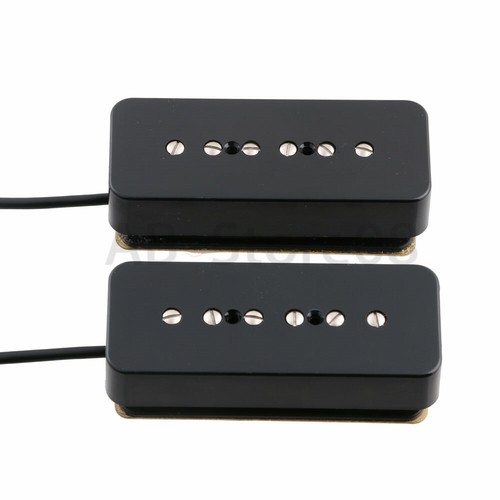 Stacked P90 Humbucker Tonabnehmer Alnico 5 Magnet Hals & Steg schwarz - Bild 2 von 5