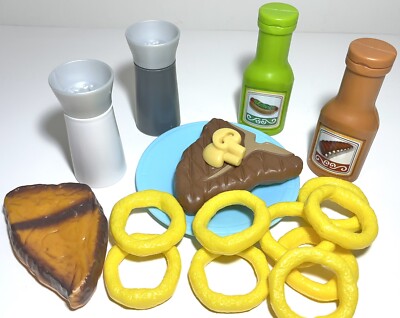 Step 2 Pretend Play Food Sauce Bottles Relish, Salt & Pepper, Onion Rings Lot